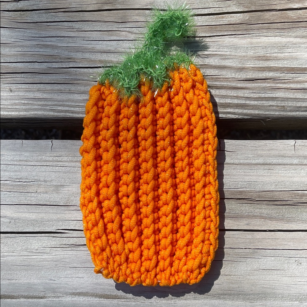 Handmade Scrubby Pumpkin Kitchen Bathroom Soap Holder Fall Autumn Decor Crochet - Picture 4 of 17